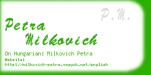 petra milkovich business card